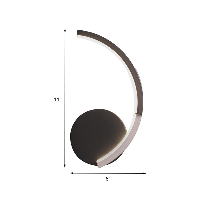 BowLift | Curved Line Living Room Wall Light Acrylic LED Modern Wall Mounted Lamp Light in Black, White/Warm Light