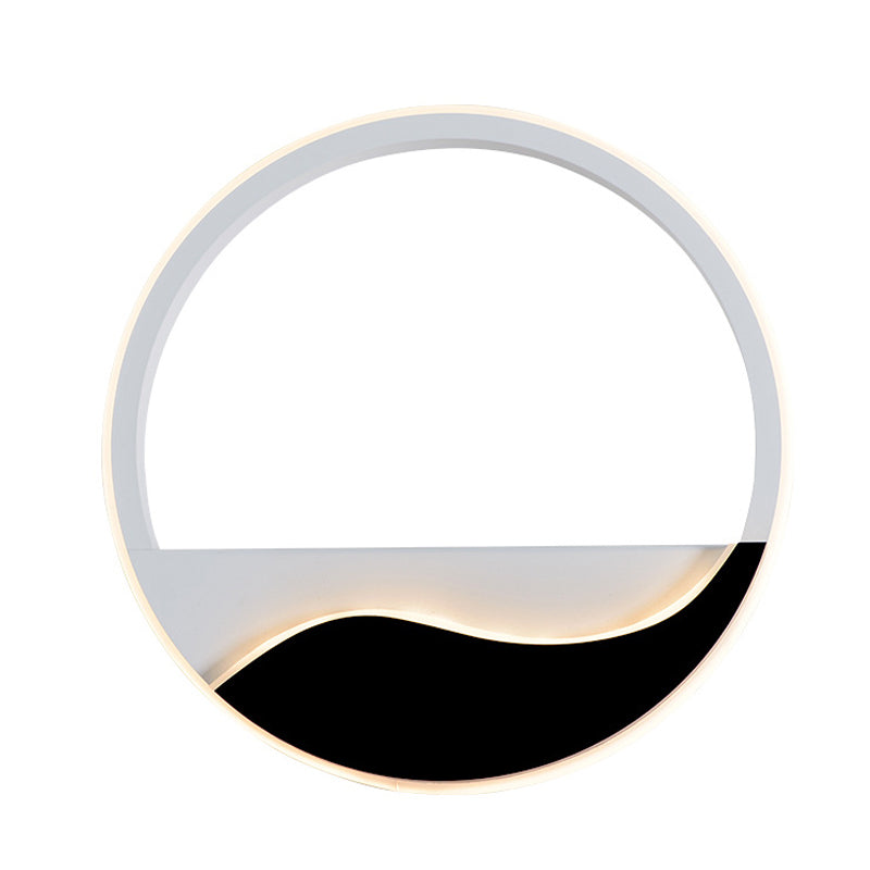 BowLift | Acrylic Ring Wall Light Minimalistic White and Black LED Wall Mounted Lamp in White/Warm Light