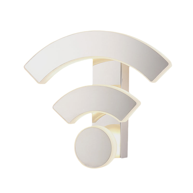 BowLift | Wifi Logo Wall Light Modernist Acrylic LED White Wall Mounted Lamp in Warm/White Light for Bedroom