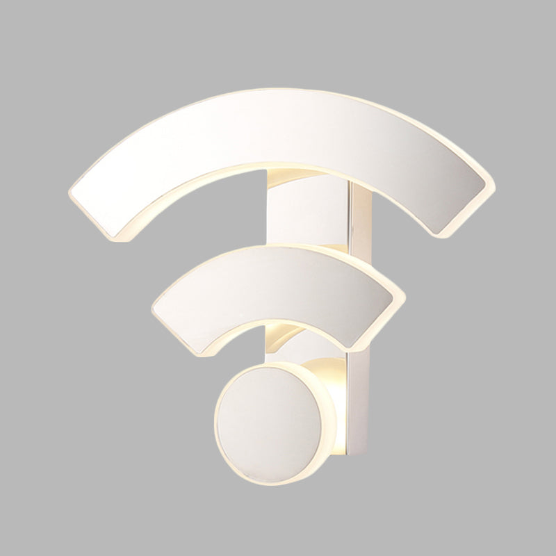 BowLift | Wifi Logo Wall Light Modernist Acrylic LED White Wall Mounted Lamp in Warm/White Light for Bedroom