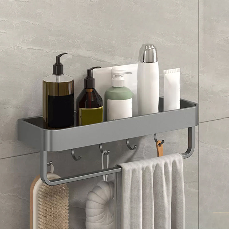 BowLift | Modern Grey 2-piece Bathroom Accessory Set, Matte Grey, Bathroom Shelf