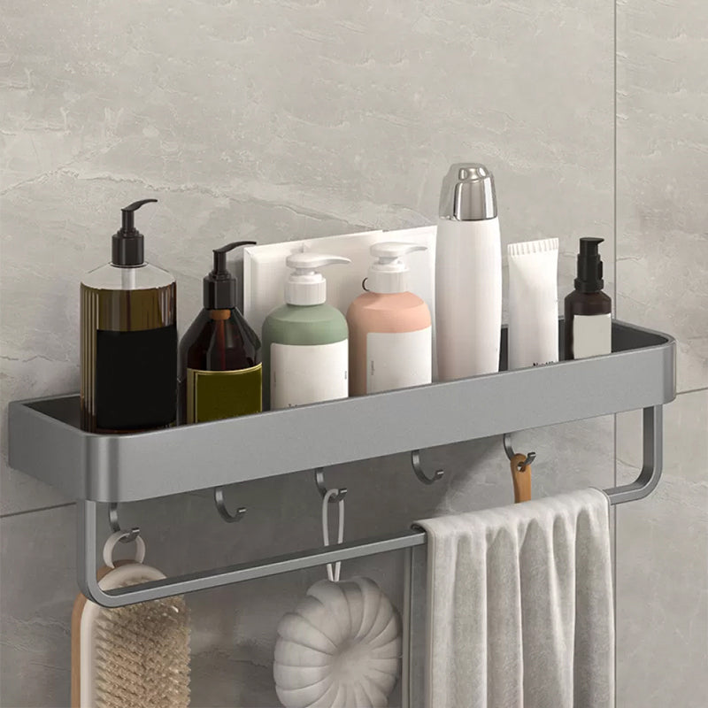 BowLift | Modern Grey 2-piece Bathroom Accessory Set, Matte Grey, Bathroom Shelf