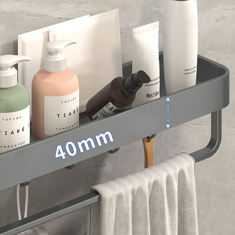 BowLift | Modern Grey 2-piece Bathroom Accessory Set, Matte Grey, Bathroom Shelf