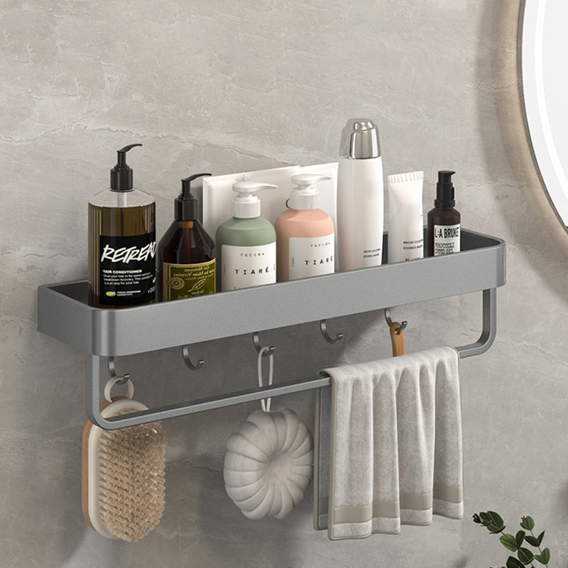 BowLift | Modern Grey 2-piece Bathroom Accessory Set, Matte Grey, Bathroom Shelf