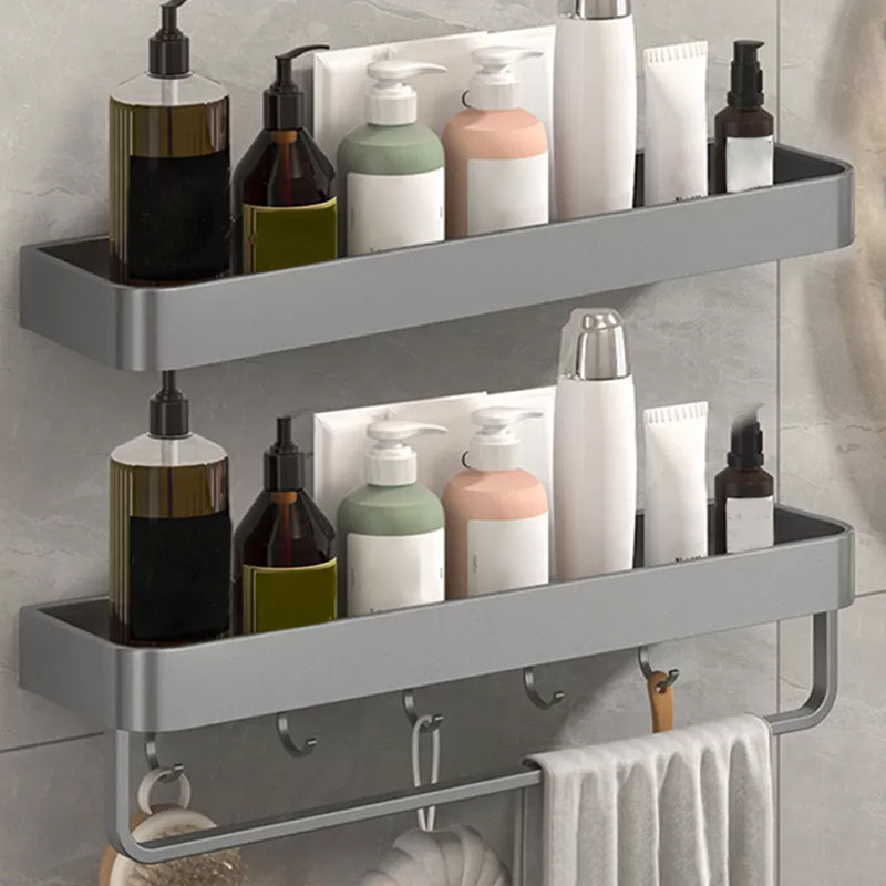 BowLift | Modern Grey 2-piece Bathroom Accessory Set, Matte Grey, Bathroom Shelf