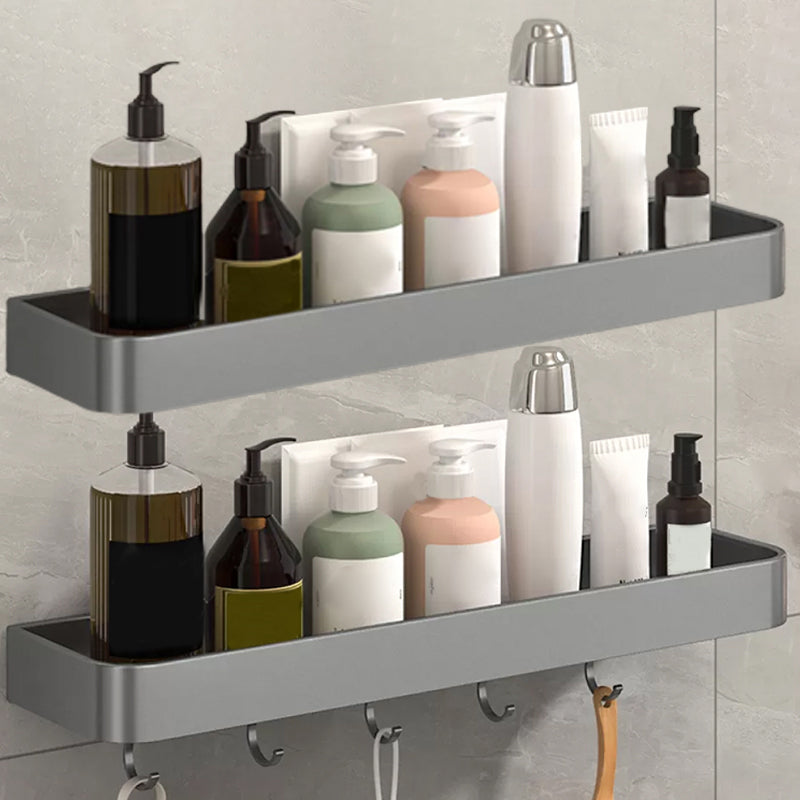 BowLift | Modern Grey 2-piece Bathroom Accessory Set, Matte Grey, Bathroom Shelf