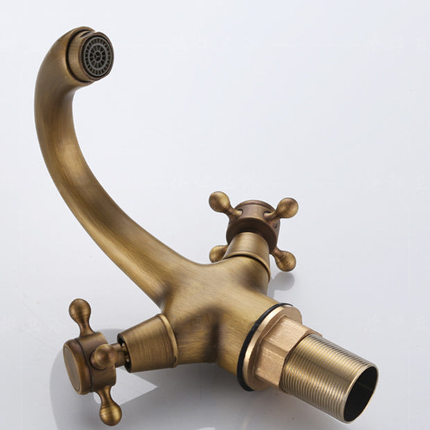BowLift | Button Handle Widespread Bathroom Faucet Industrial Sink Faucet