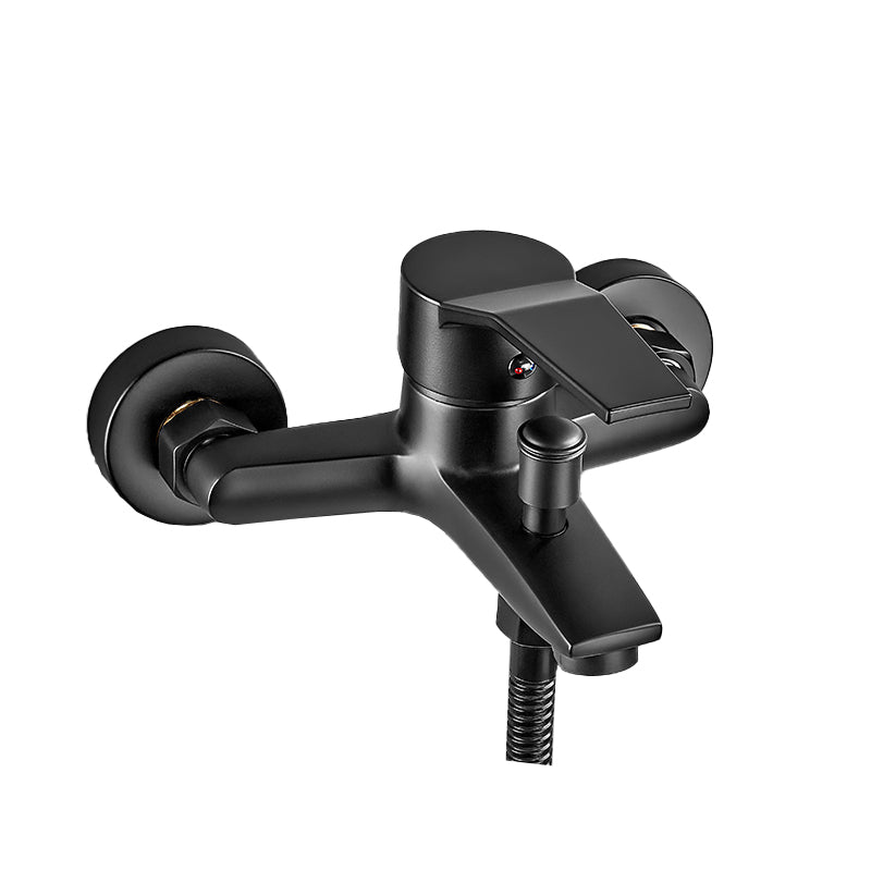 BowLift | Wall-mounted fixed bathtub faucet lever handle with hand shower