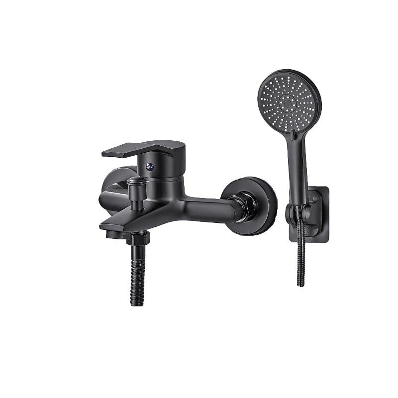 BowLift | Wall-mounted fixed bathtub faucet lever handle with hand shower