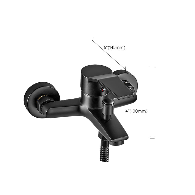 BowLift | Wall-mounted fixed bathtub faucet lever handle with hand shower