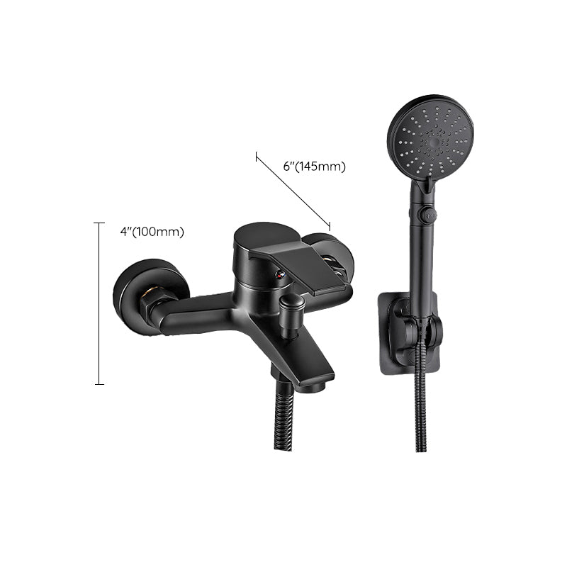 BowLift | Wall-mounted fixed bathtub faucet lever handle with hand shower