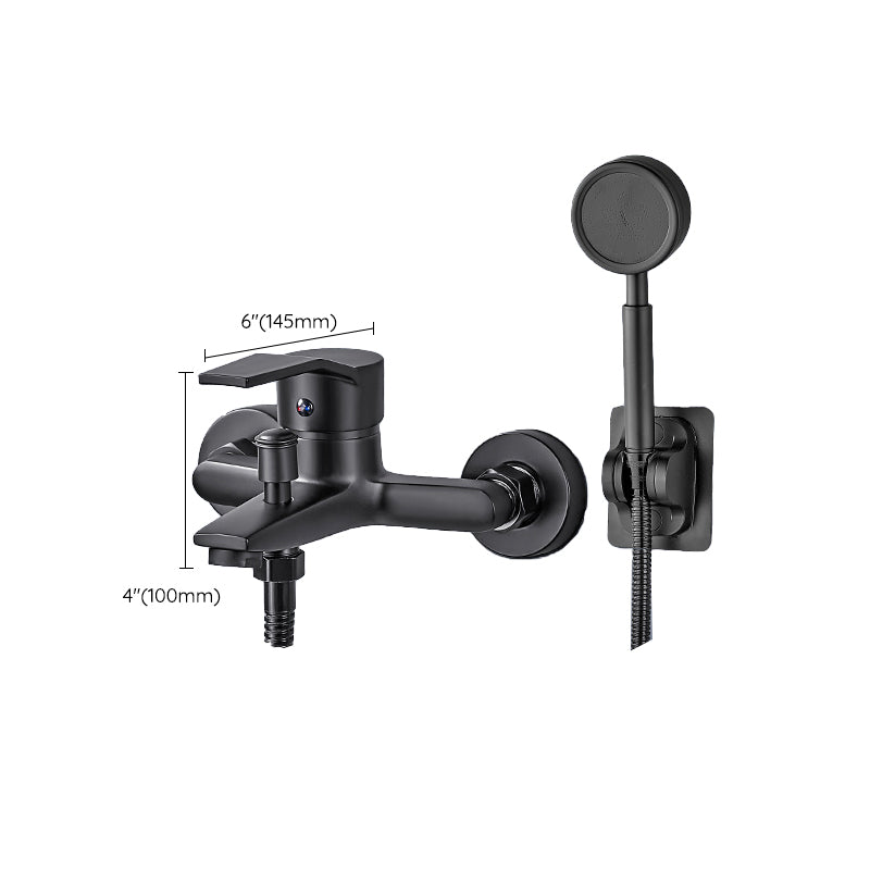 BowLift | Wall-mounted fixed bathtub faucet lever handle with hand shower