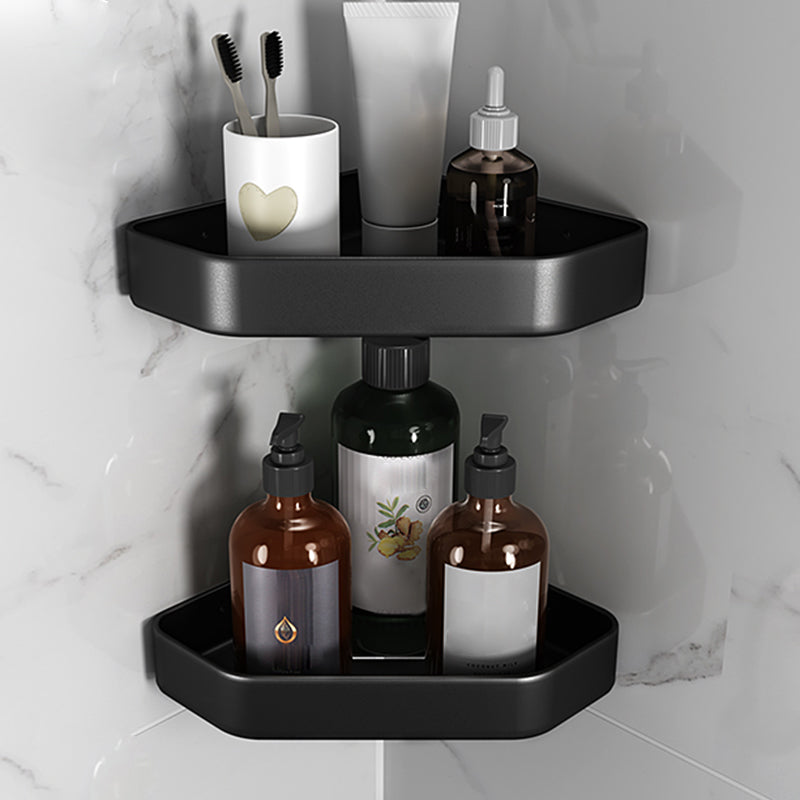 BowLift | Matt black bathroom accessories set Modern anti-rust 1/2/3-piece bathroom shelf