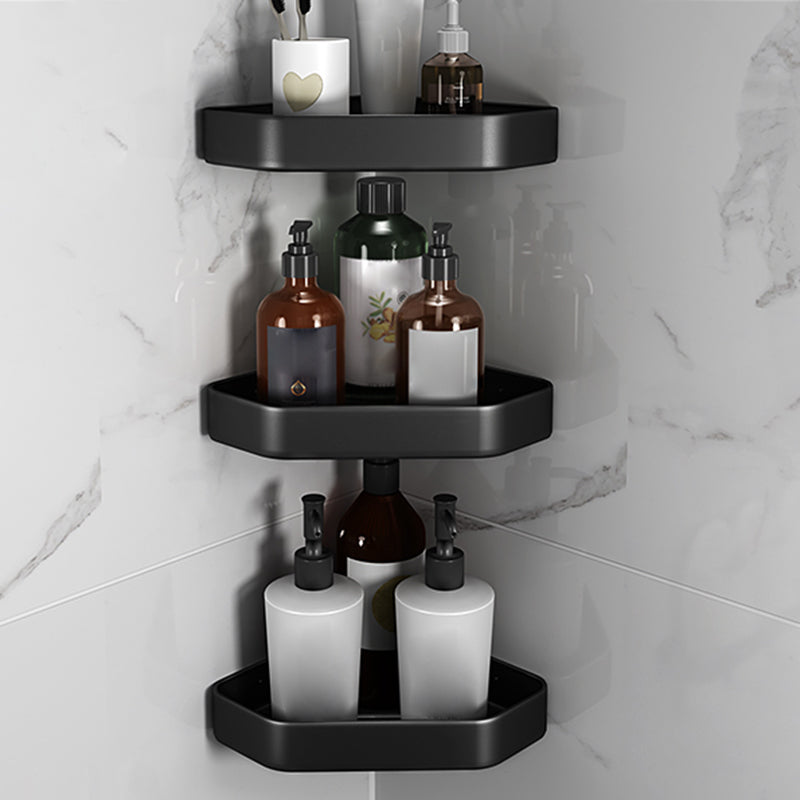 BowLift | Matt black bathroom accessories set Modern anti-rust 1/2/3-piece bathroom shelf