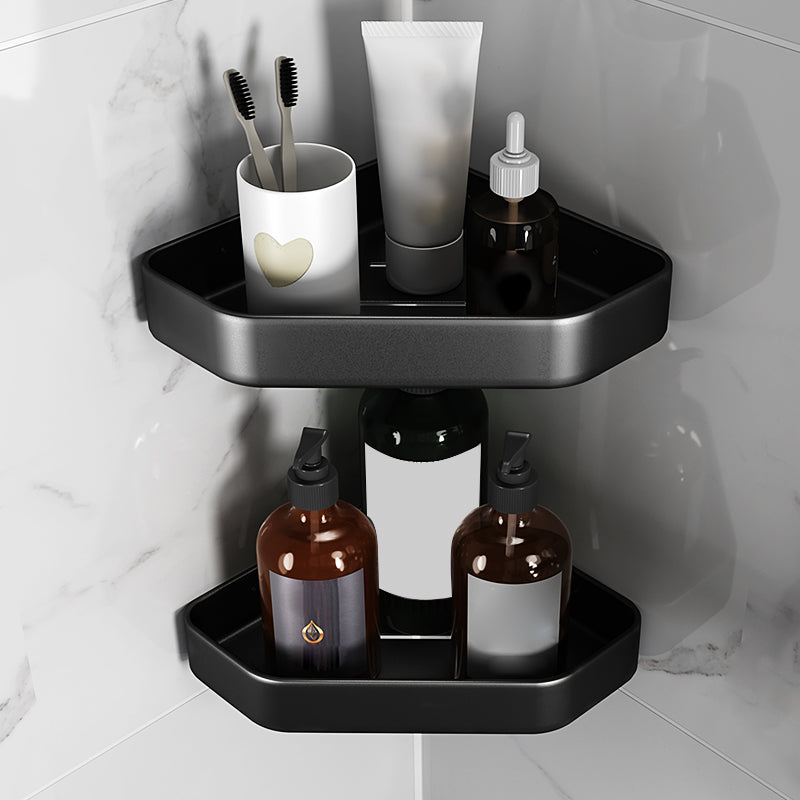 BowLift | Matt black bathroom accessories set Modern anti-rust 1/2/3-piece bathroom shelf
