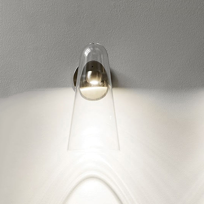 BowLift | 1 Head Kitchen Kids Wall Mount Lighting Minimalist Gold Wall Light with Cone Clear Glass Shade