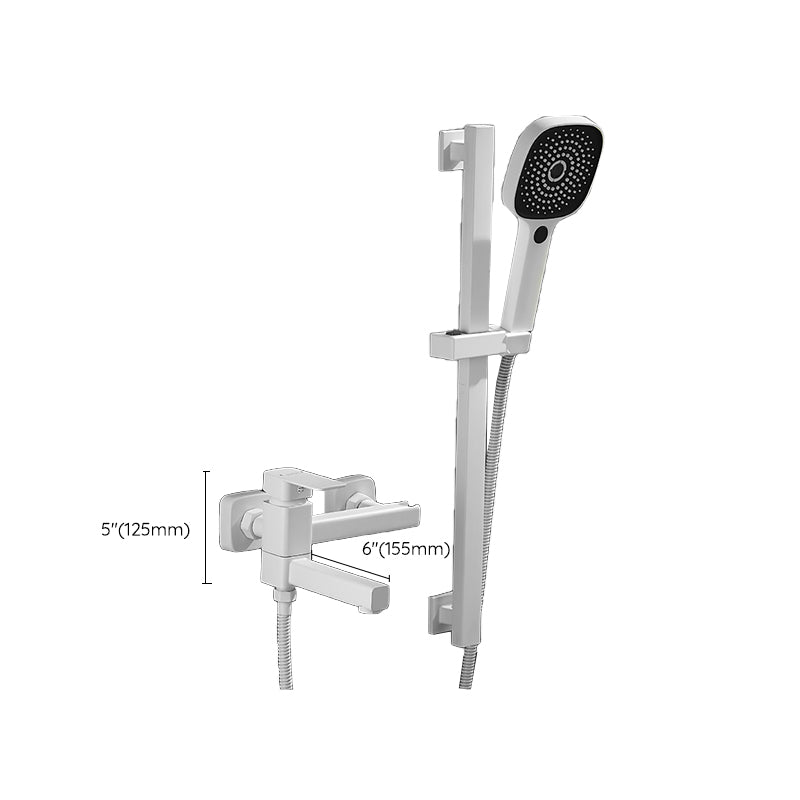 BowLift | White Bath Water Faucet Trim Single Lever Handle Swivel Spout Wall Mounted Hand Shower Bathtub Filler