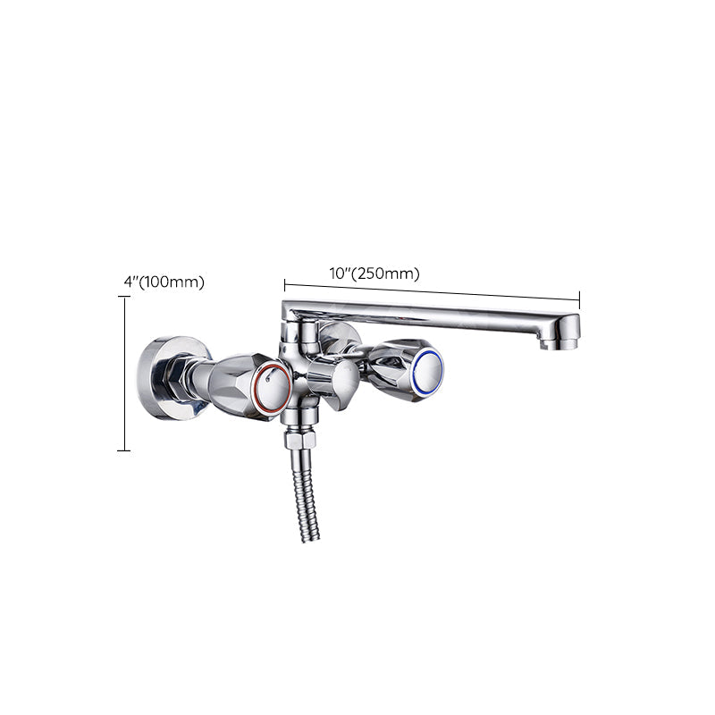BowLift | Contemporary Bathtub Faucet Trim Chrome Wall-Mounted Swivel Spout with Hand Shower