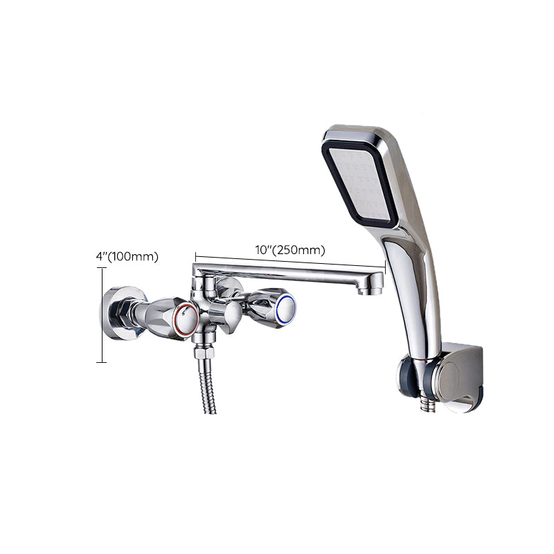 BowLift | Contemporary Bathtub Faucet Trim Chrome Wall-Mounted Swivel Spout with Hand Shower