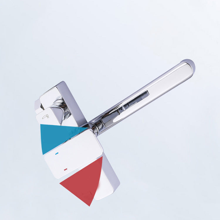 BowLift | Chrome polished bathroom faucet wall-mounted with swivel spout and hand shower