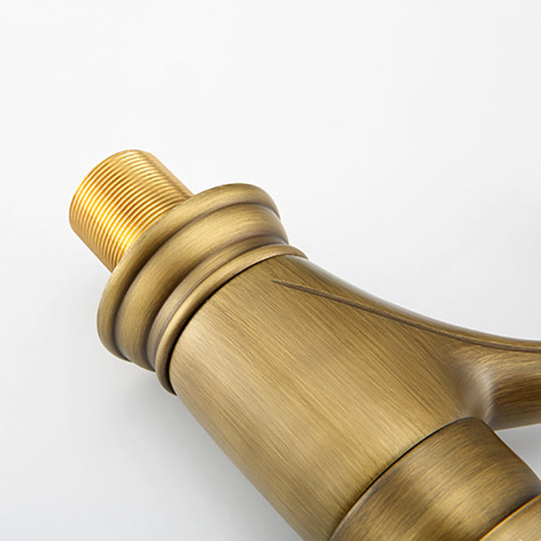 BowLift | Brass Bathroom Vessel Sink Faucet Single Handle Round Basin Faucet with Water Hose