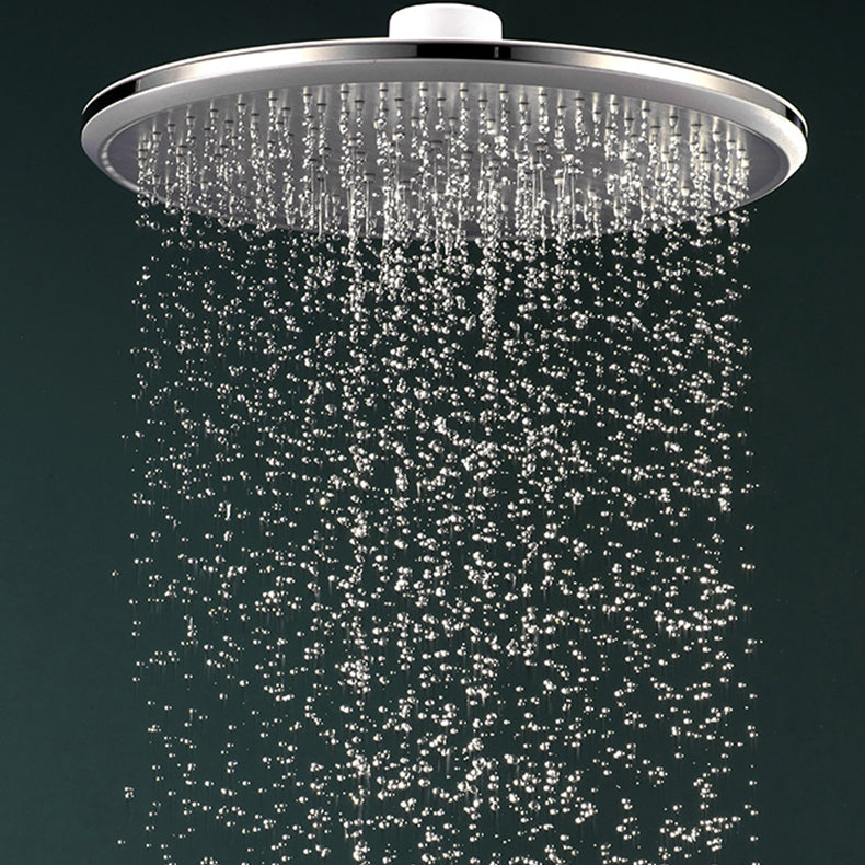 BowLift | White Metal Shower Head Combination Modern Round Fixed Shower Head for the Bathroom