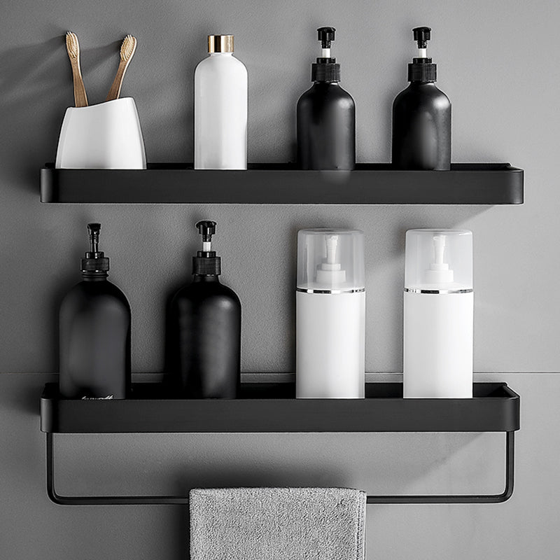 BowLift | Matt Black Bathroom Set Modern 1/2 - Piece Stainless Steel Bathroom Shelf