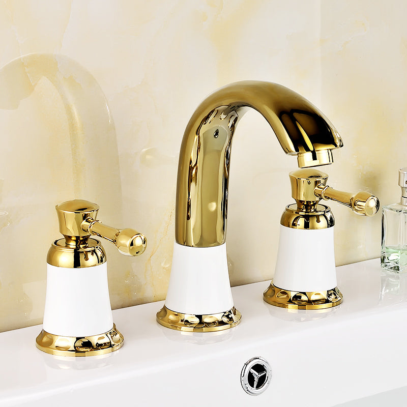 BowLift | Glam Bathtub Faucet Trim Deck Mounted Lever Handle Swivel Spout Bathtub Faucet