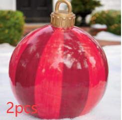 BowLift | Christmas Ornament Ball Outdoor Pvc 60CM Inflatable Decorated Ball PVC Giant Big Large Balls Xmas Tree Decorations Toy Ball