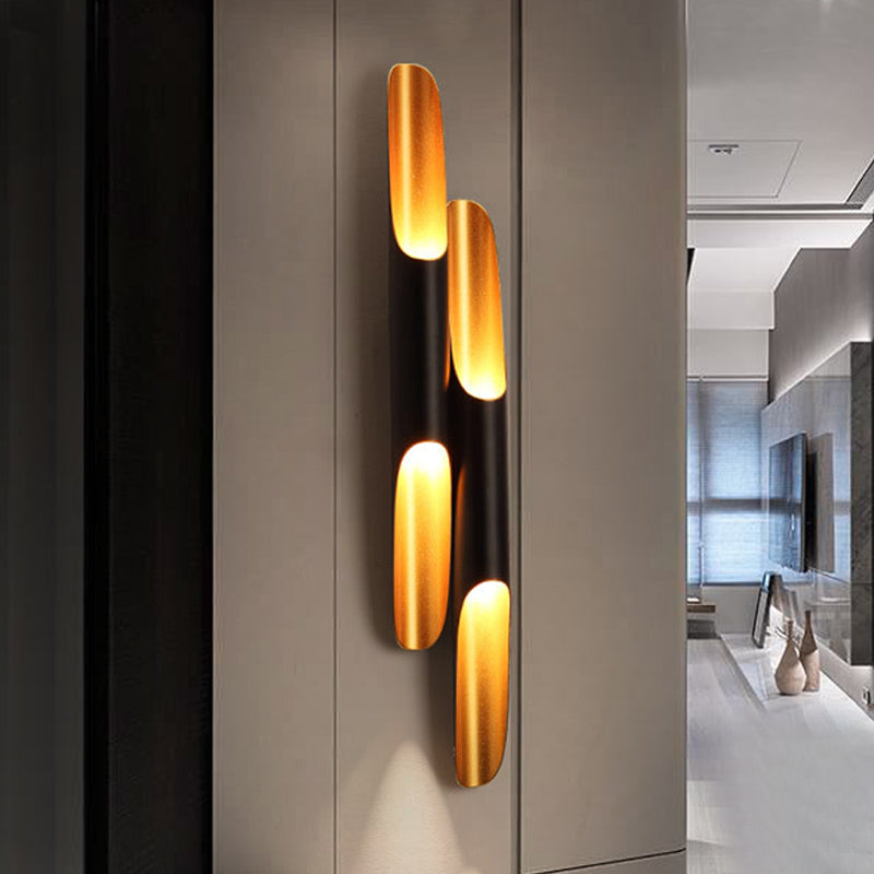 BowLift | 23.5"/27.5" Width Pipe Wall Light Modern Metallic 1/2-Light Black Wall Lighting for Living Room