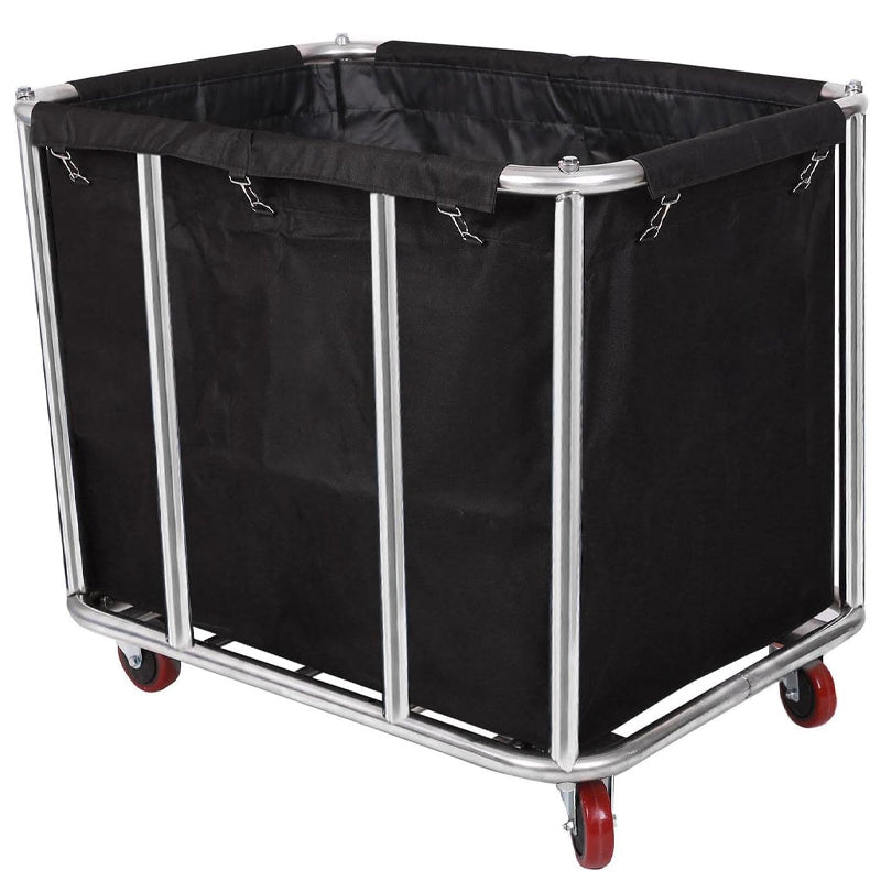 BowLift | 12 Bushel Stainless Steel Basket Truck 260 lbs Laundry Cart for Laundry Organizer and Storage