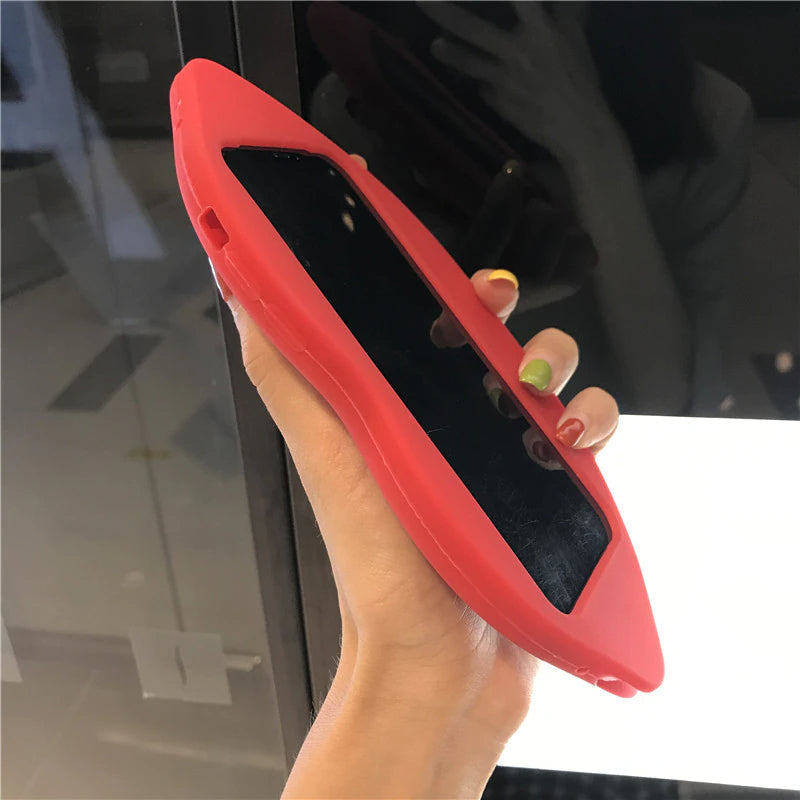 BowLift | 3D Big Red Lip Mouth Kiss Soft Silicone Shoulder Iphone Cases