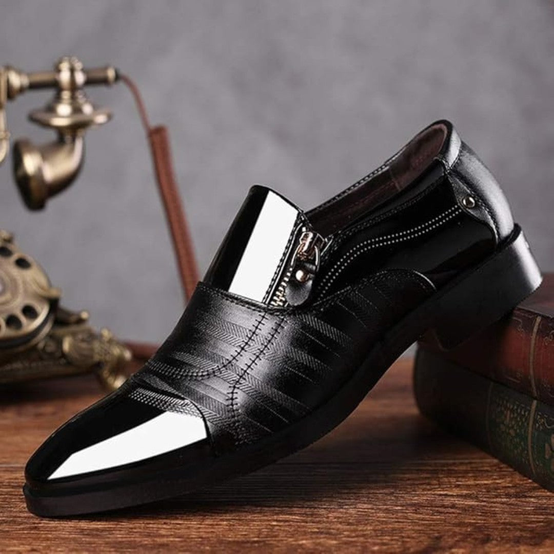 Pointed Toe Dress Shoes with Side Zip