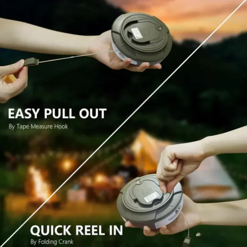 BowLift | 4 in 1 Camp Light – Portable Camping Lantern, String Lights with 8 Lighting Modes, Rechargeable Power Bank for Outdoor Adventures