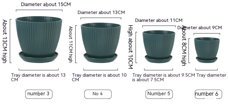 BowLift | Flower pot with groove structure and saucer – Sturdy plastic pot for plants