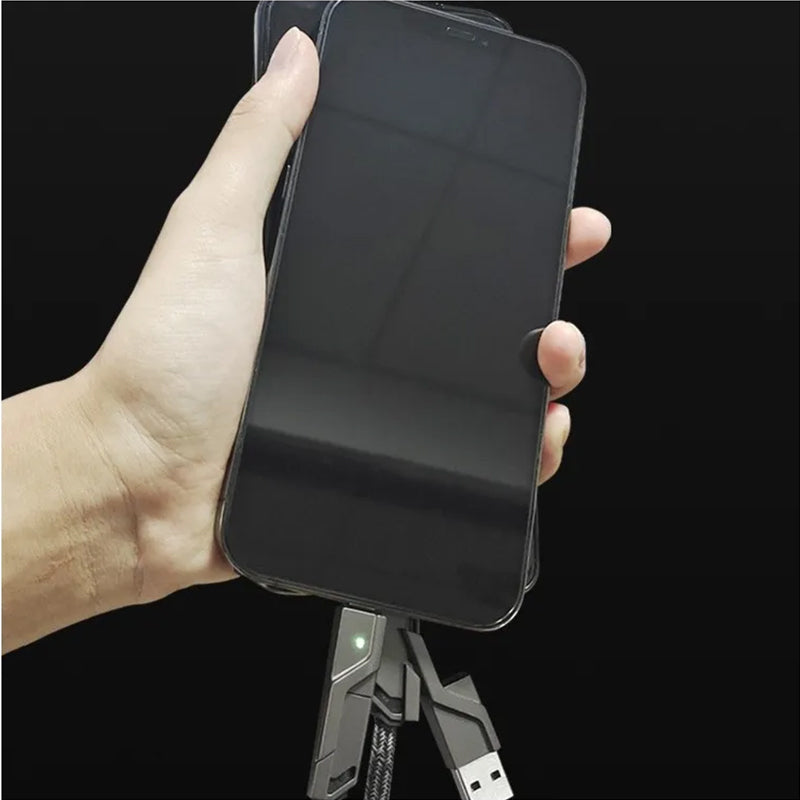 BowLift | 4-in-1 Flat Braided Anti-tangle Charger Cable with Velcro