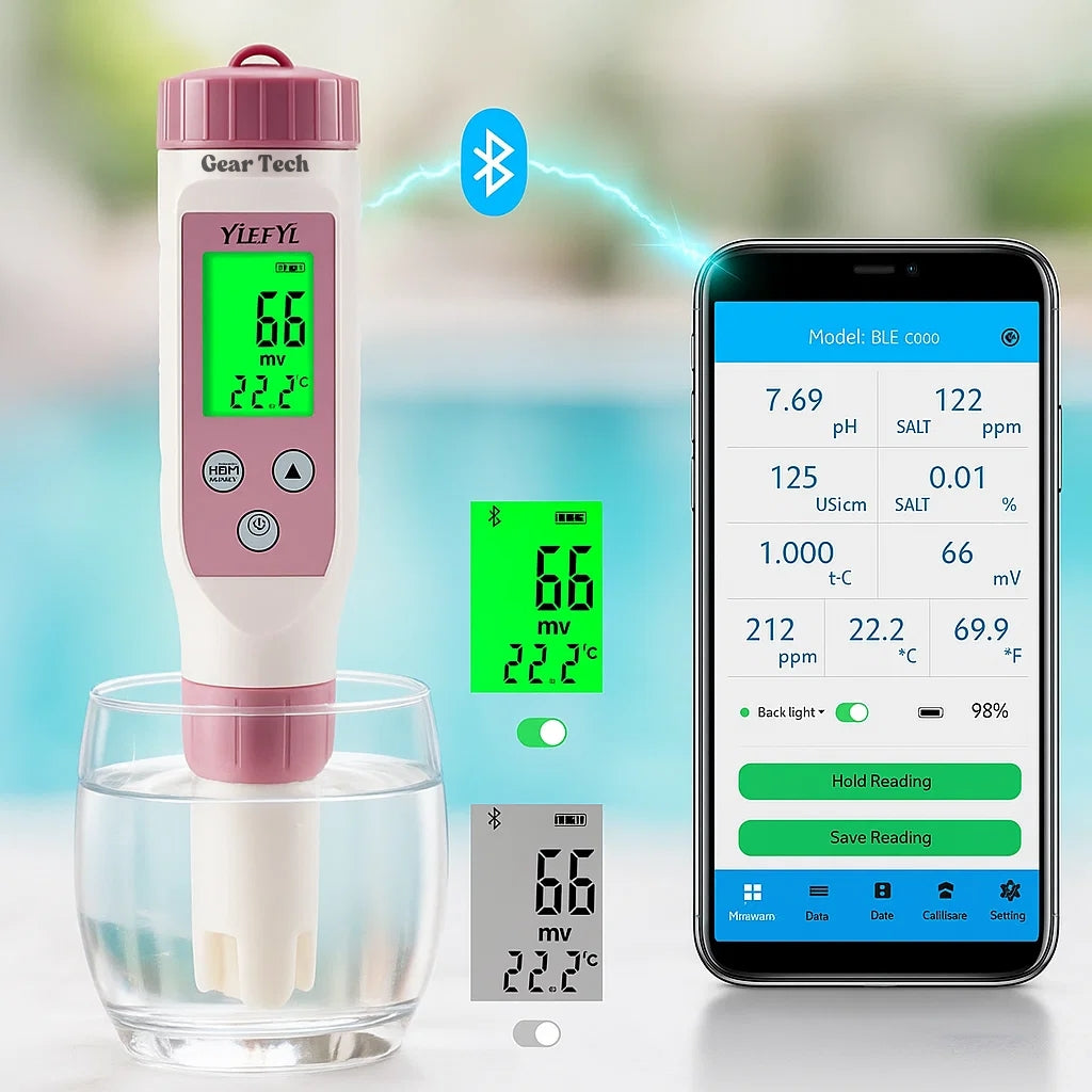 BowLift | Digital Pool Tester – Measuring device for pH and chlorine for easy pH measurement in pool water