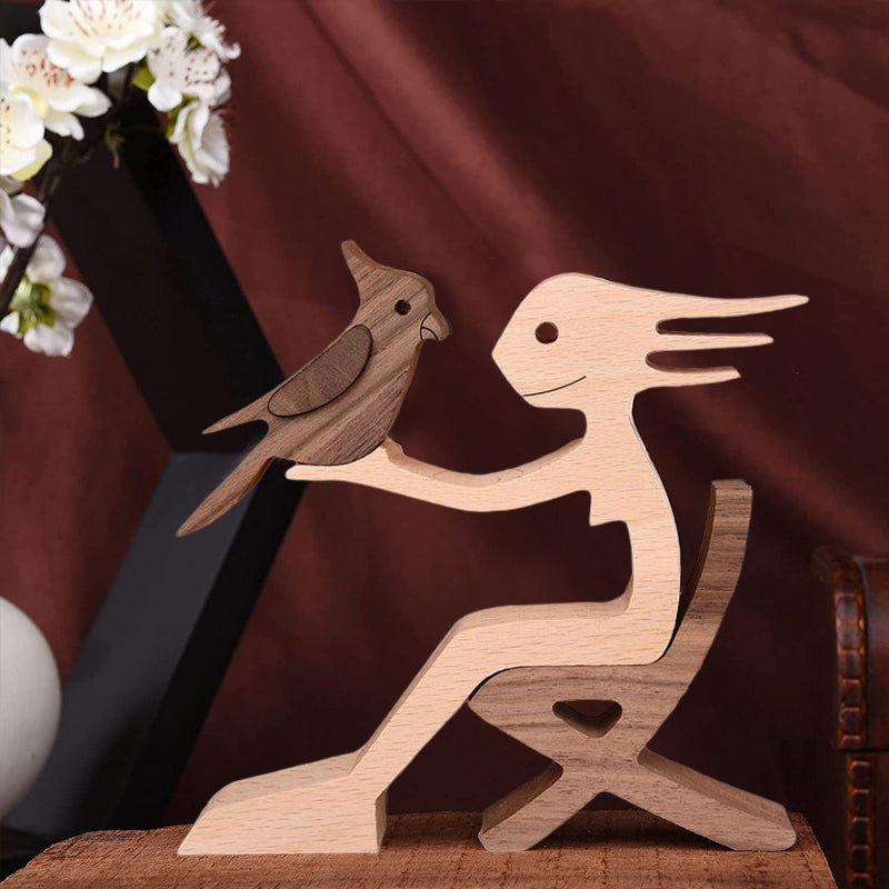 BowLift | Gift For Pet Lovers - Wood Sculpture Table Ornaments - The Love Between You And Your Fur-Friend