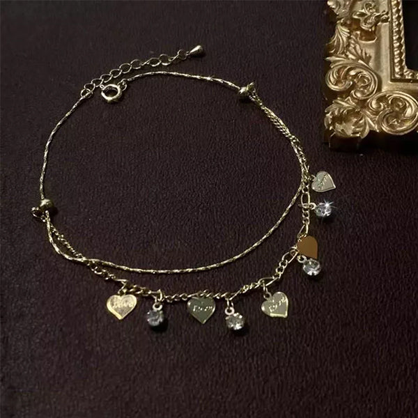 BowLift | Crystal Encrusted Anklet with Diamond Fringes