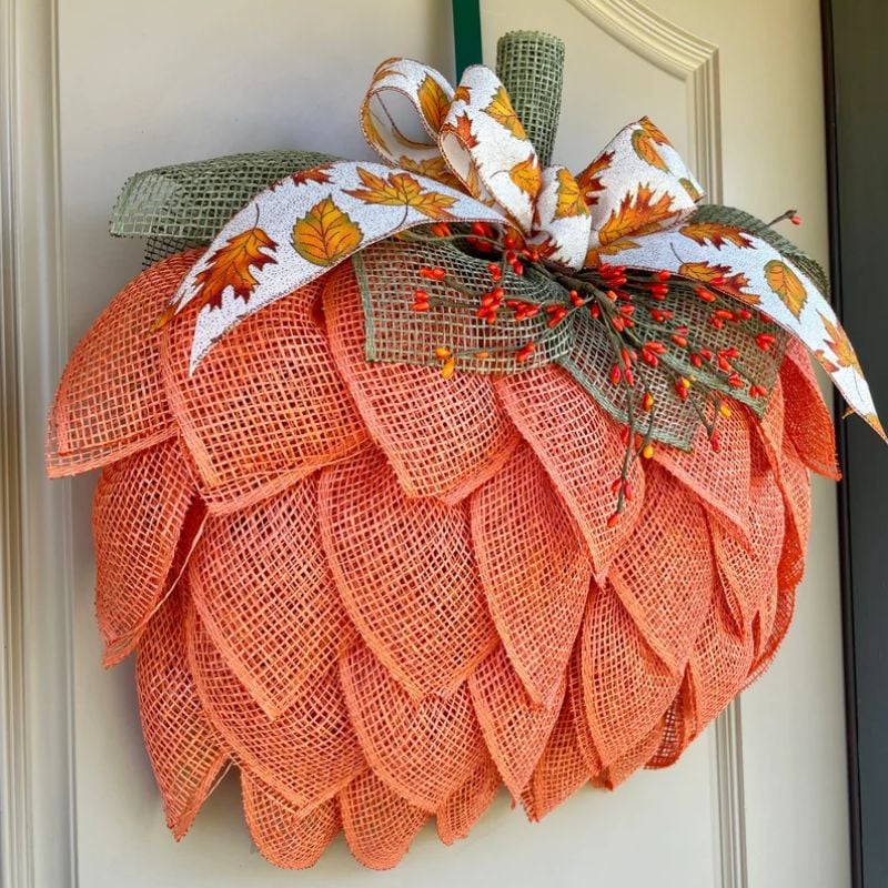 BowLift |  Farmhouse Pumpkin Wreath For Front Door