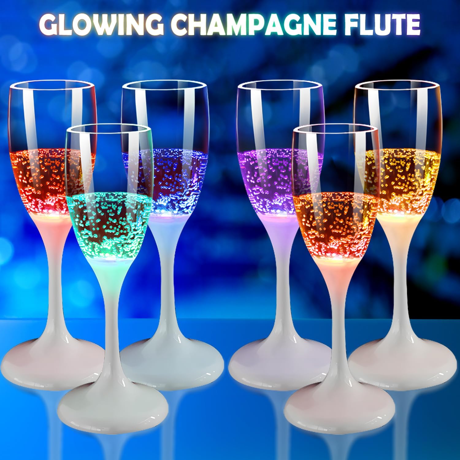 BowLift | LED Wine Glasses | Light-Up Drinkware with 6 Colors | Liquid-Activated | Reusable Party Cups 4–8oz