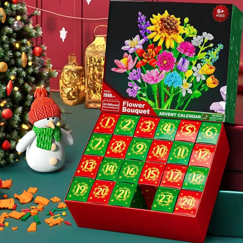 BowLift | Flower Bouquet Building Block Christmas Advent Calendar Set - Christmas Gift