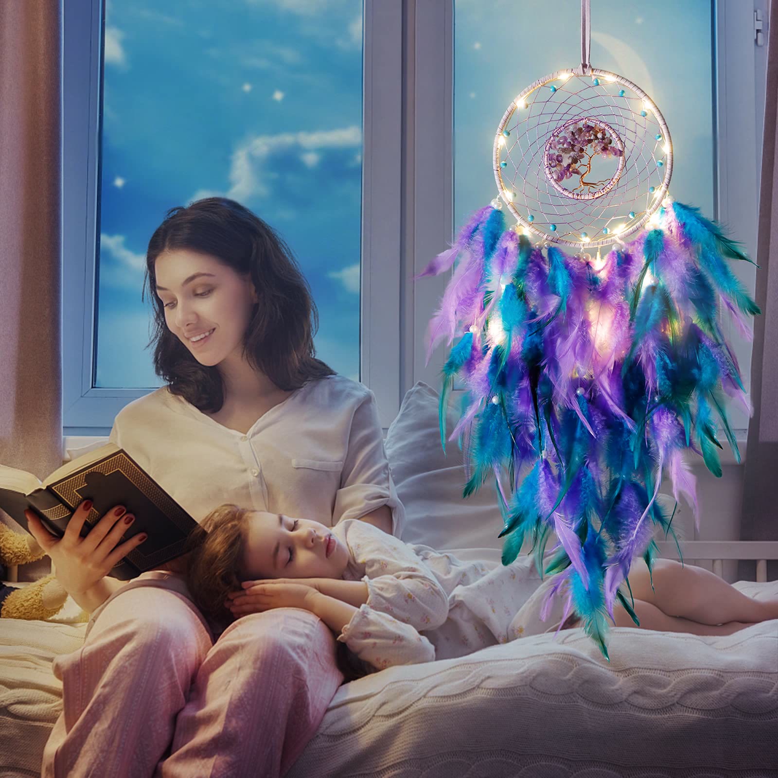 BowLift | Frendorf Crystal Tree of Life Feather Glow Dreamcatcher