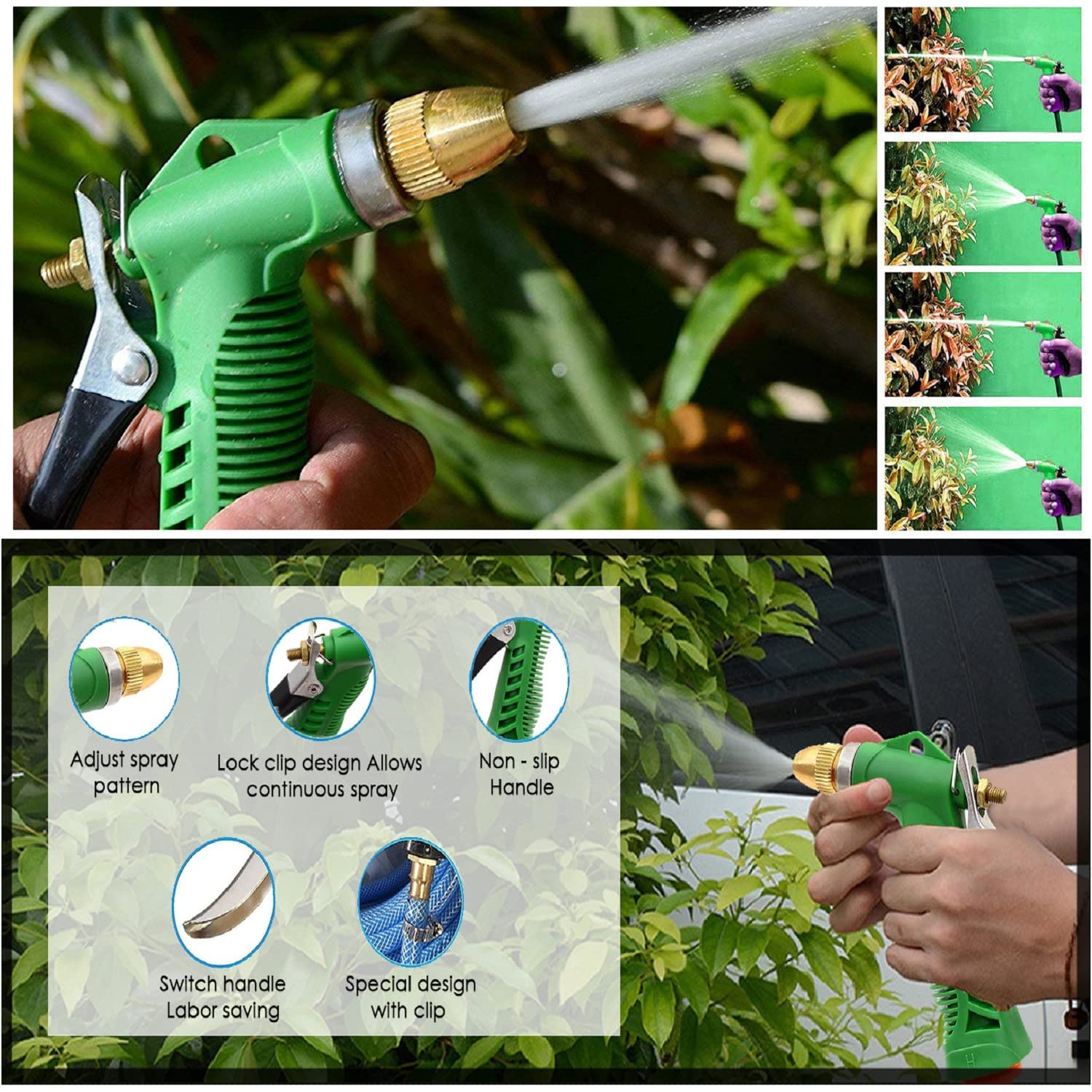 BowLift | Adjustable high-pressure garden hose nozzle with copper head