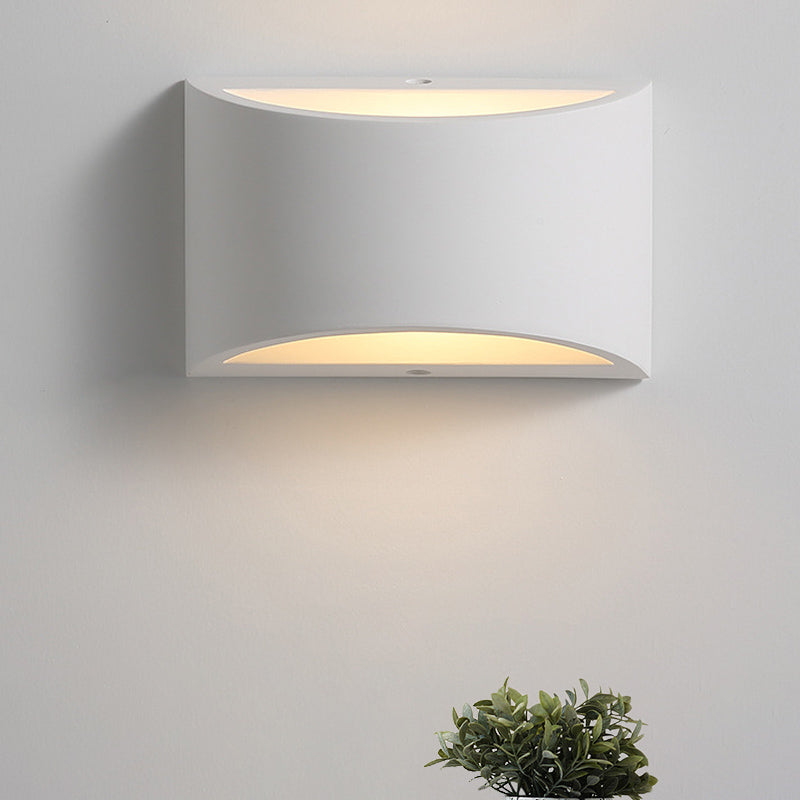 BowLift | Plaster Half-Oval Wall Light Modernism 1-Light White LED Wall-Mounted Lamp for Bedroom