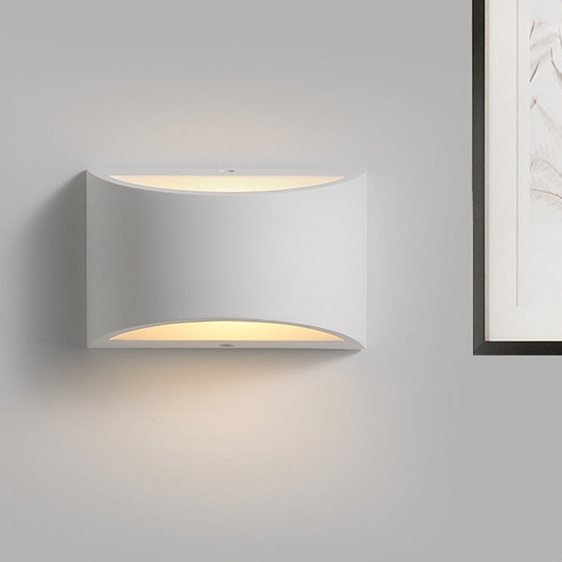 BowLift | Plaster Half-Oval Wall Light Modernism 1-Light White LED Wall-Mounted Lamp for Bedroom