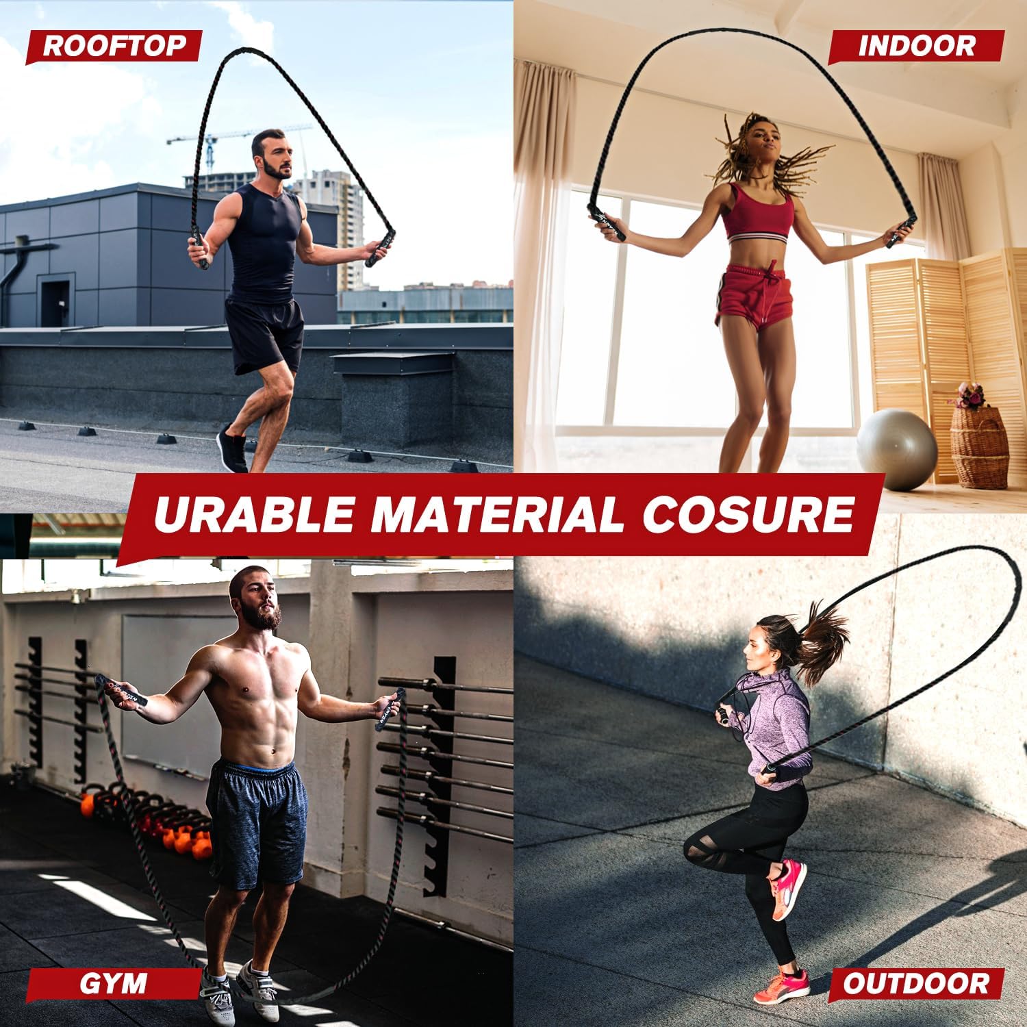 BowLift | PowerJump Adjustable Weighted Skipping Rope – Heavy Training Rope