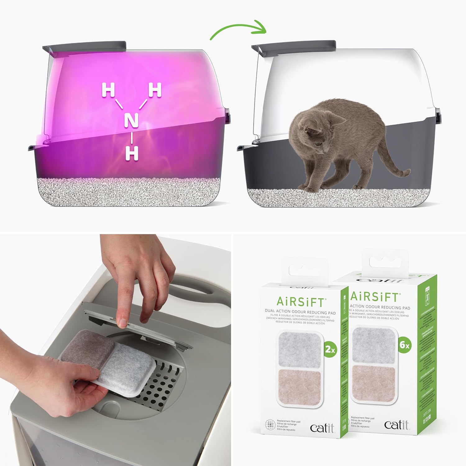 BowLift | PetHome XL Cat Litter Box – Extra Large Covered Litter Tray with Odor Control