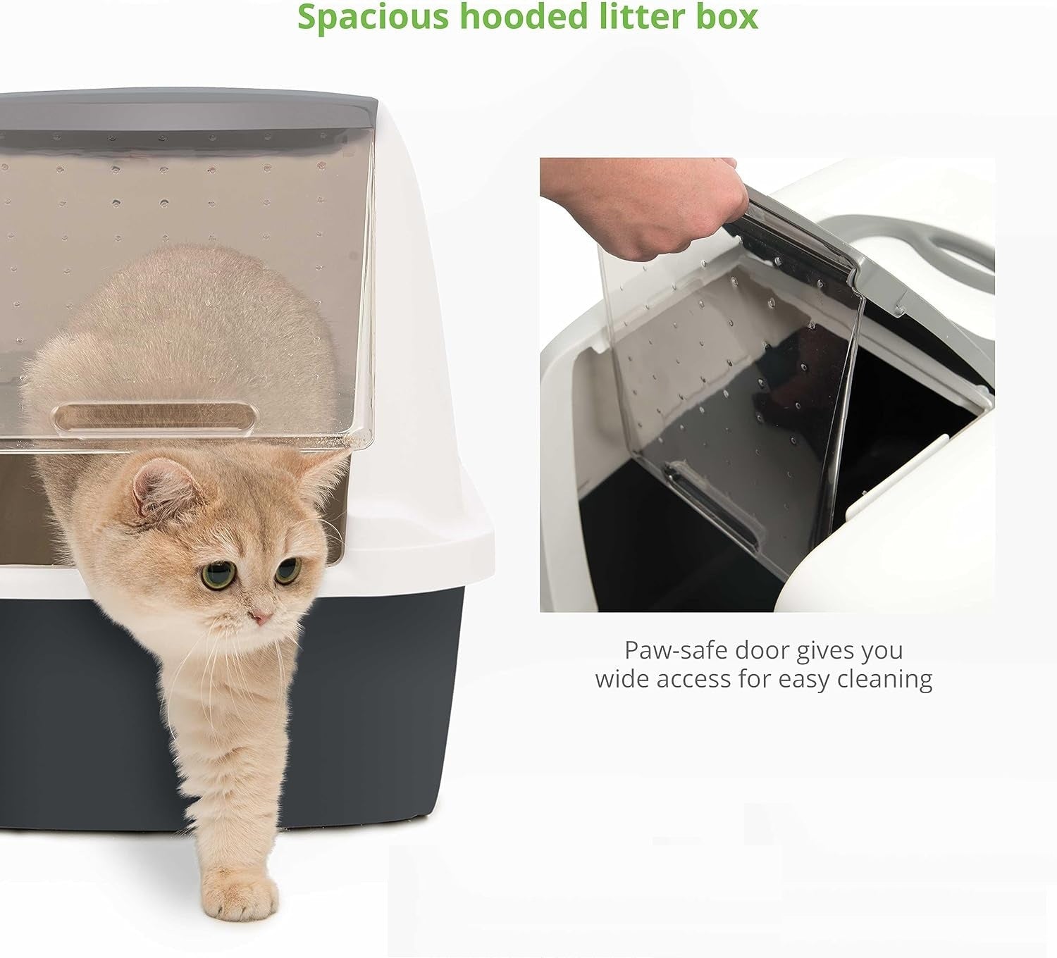 BowLift | PetHome XL Cat Litter Box – Extra Large Covered Litter Tray with Odor Control