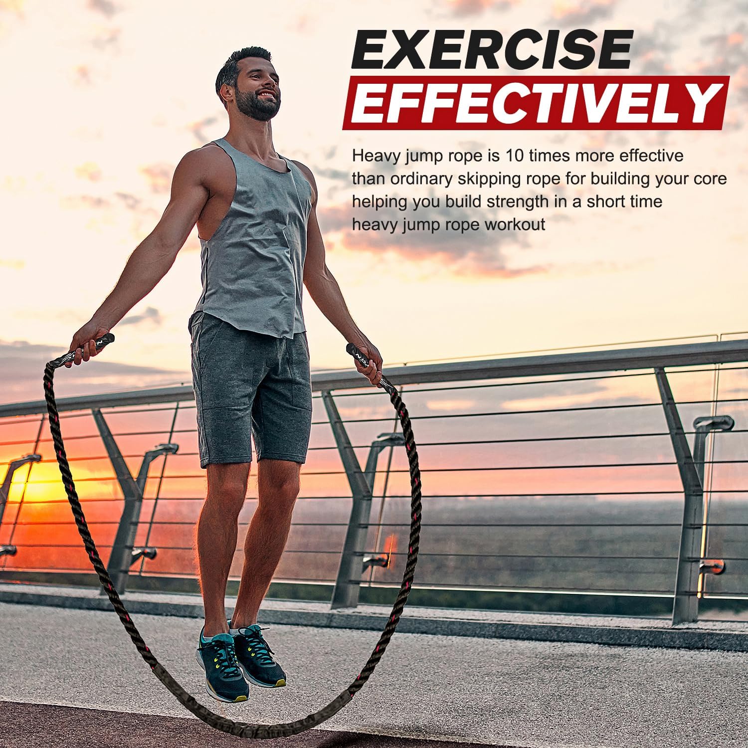 BowLift | PowerJump Adjustable Weighted Skipping Rope – Heavy Training Rope